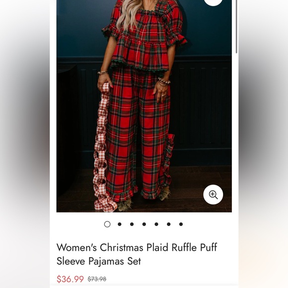 Tartan Women's Christmas Pajamas - Picture 2 of 2